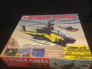 Vintage 1994 Cox Attack Cobra.  049 Engine Powered Flight Helicopter