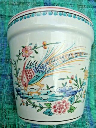Vintage Outeiro Pottery Hand Painted Large Wall Hanging Planter Portugal