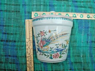 Vintage Outeiro Pottery Hand Painted Large Wall Hanging Planter Portugal 2