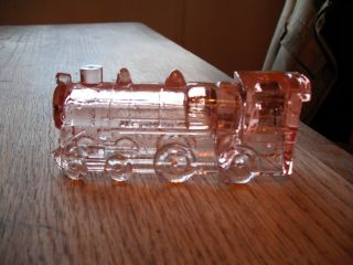Vintage Pink Depression Glass Train Candy Dispenser
