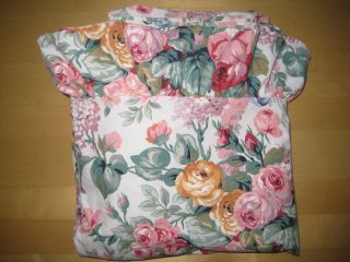 Vintage Ralph Lauren Allison Floral Ruffled Queen Flat Bed Sheet