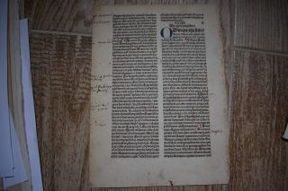 1483 Incunable Leaf The Golden Legend By De Voragine Large Hand - Colored Initials