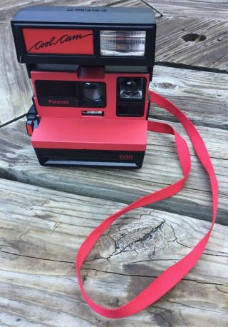 Polaroid Cool Cam 600 Red & Black Vintage Instant Film Camera With Carrying Case