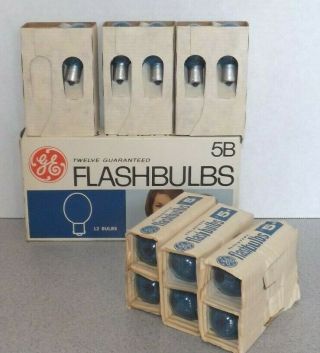 22 Vintage Old Stock Ge 5b Blue Flash Bulbs Photography General Electric