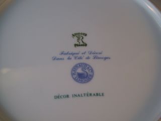 Vintage Limoges Raynaud & Co Blue Plate La Tovr D ' Argent Poinct Ne Levrre France 2