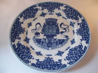 Vintage Limoges Raynaud & Co Blue Plate La Tovr D ' Argent Poinct Ne Levrre France 3