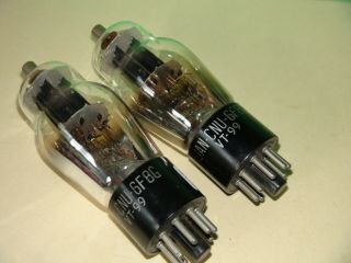 Matched Pair National Union Military JAN CNU 6F8G Vacuum Tubes Very Strong 2