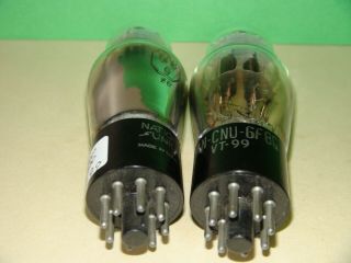Matched Pair National Union Military JAN CNU 6F8G Vacuum Tubes Very Strong 5