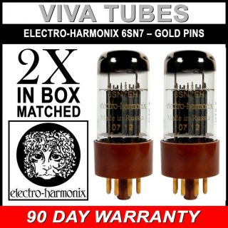 Gain Matched Pair (2) Electro - Harmonix 6sn7 Gold Pin Vacuum Tubes