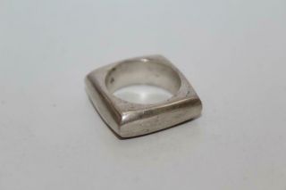 Vintage Heavy Modernist Sterling Silver Rounded Square Ring Sz 6.  5 16.  2g (r - 218)