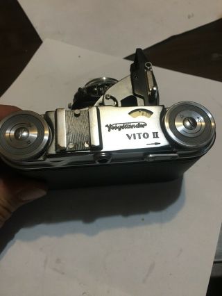 Vintage Voigtlander Vito II 35mm Camera Color Skopar 50mm With Leather Case. 5
