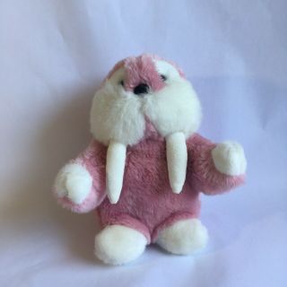 Gund Plush Walrus Pink With White Tusks Stuffed Animal Vintage Mooky
