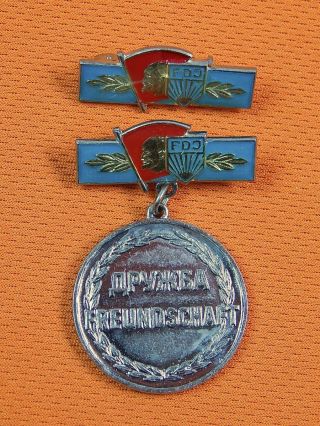 Vintage East German Germany Friendship Medal Order Badge Pin