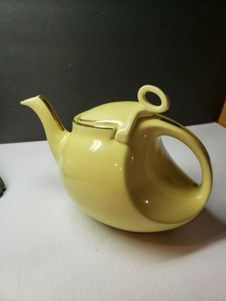 Vintage Hall China Streamline Art Deco Yellow Teapot 6 Cup