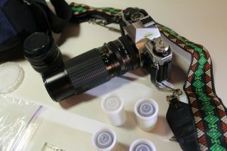 Vintage Canon AE - 1 Program 35mm Camera Set Case Assessories Japan 6