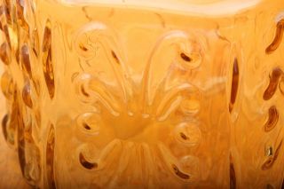 L E Smith Glass Canister Imperial Atterbury Scroll Harvest Gold Amber Vintage 5