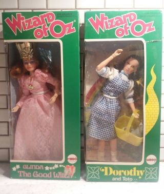 1974 Vintage Mego Wizard Of Oz Dorothy And Toto With Glinda The Good Witch