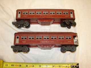 Vintage Tin Metal Train Cars Lionel O Scale Parts Restore Pullman 2442 2443