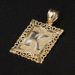Vtg 10k Yellow Gold - Diamond Cut Initial Letter " K " Pendant - 1.  74g