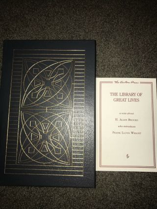 Easton Press Frank Lloyd Wright - Herbert Jacobs Forward By Allen Brooks
