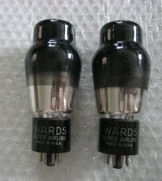 Nos Nib Matched Pair 6l6g Ge Power Pentodes In Wards Boxes Smoked Glass 1950s