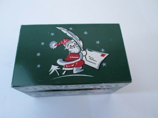 Vintage 1950 ' s Stylecraft Christmas Card List Tin Box Santa Reindeer Hinged 5