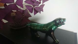Blue Mountain Pottery Cougar glazed in green hues Vintage 3