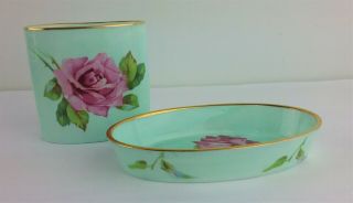 Hammersley Bone China Trinket Cup Dish Set Multi Floral England Vintage