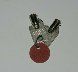 Set of 2 Vintage IBM Computer Tubular Key Lock Keys 5