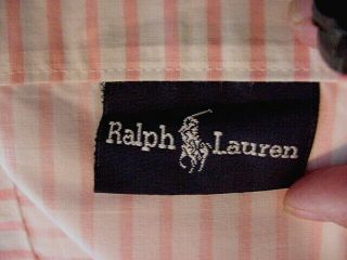 Vtg Ralph Lauren Pink White Stripe Twin Flat Sheet Oxford Stripe 100 Cotton Usa