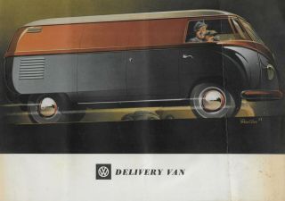 Vintage 2/1953 Volkswagen Vw Barndoor Panel Bus Brochure English