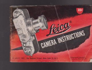 Leica Camera Instructions 1950s E Leitz Inc Illustrated