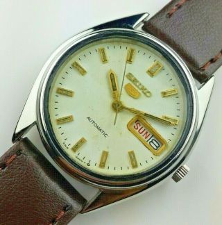 Vintage Seiko 5 6309a 17j Men Automatic Japan Dial Wrist Watch F0684