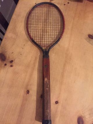 Vintage Antique Dayton Wood And Metal Tennis Racket Racquet Arcanum Ohio