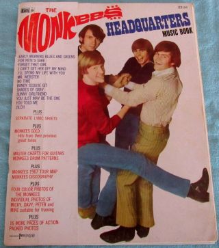 The Monkees Headquarters Music Book; Vintage 1967 Song Book