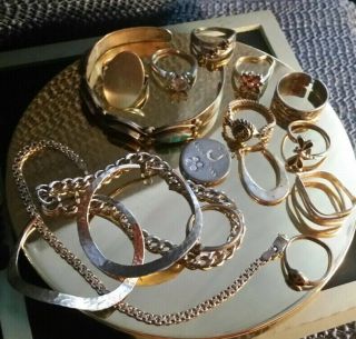 64g Sterling Silver 925 - Rings - Bracelets - Earrings Vtg Scrap/wear 