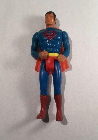 Vintage 1979 Dc Comics Superman Action Figure Superhero With Hard Red Cape,  B2