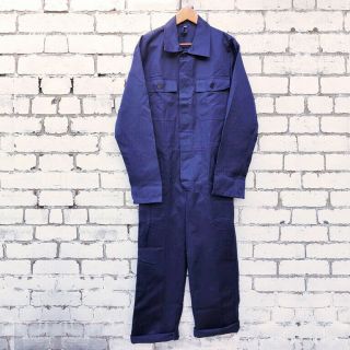 Vintage French Herringbone Twill Workwear Overalls Navy Blue - Various Sizes