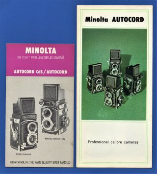Vintage Minolta Autocord & Autocord Cds Camera Brochures -