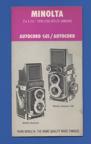 Vintage MINOLTA Autocord & Autocord Cds Camera Brochures - 2