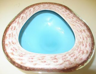VINTAGE MURANO GLASS ASH TRAY/BOWL Pink ? Candy Dish 4