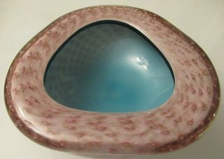 VINTAGE MURANO GLASS ASH TRAY/BOWL Pink ? Candy Dish 5