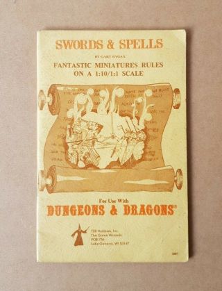 Vintage 1979 Dungeons & Dragons Swords & Spells Miniature Rules D&d Tsr 2007