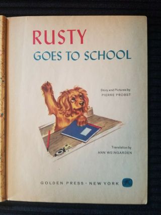 Vintage Little Golden Book Rusty Goes To School 479 1962 1st ed. 3