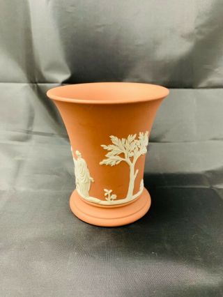 Vintage Wedgwood England Jasperware Terra Cotta Vase Planter 4 "