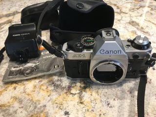 Vintage Canon Ae - 1 Camera 35mm W/ Canon Speedlite Flash