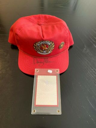 Vintage Davey Allison Signed Winston 20th Anniversary Hat,  Pin & Hologram