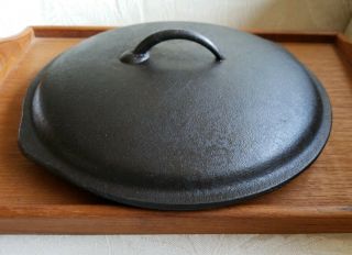 Vintage Cast Iron No.  8 Lid 10 5/8 " With Ears And Dimples On Inside Lid Only