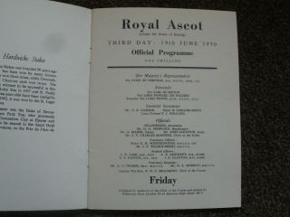 vintage Royal Ascot horse racing programmes set 1970 6