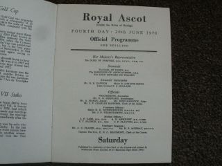 vintage Royal Ascot horse racing programmes set 1970 8